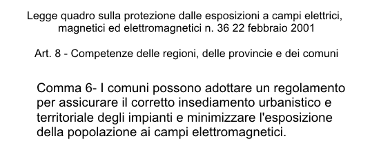 comma6 art. 8 legge 36/2001